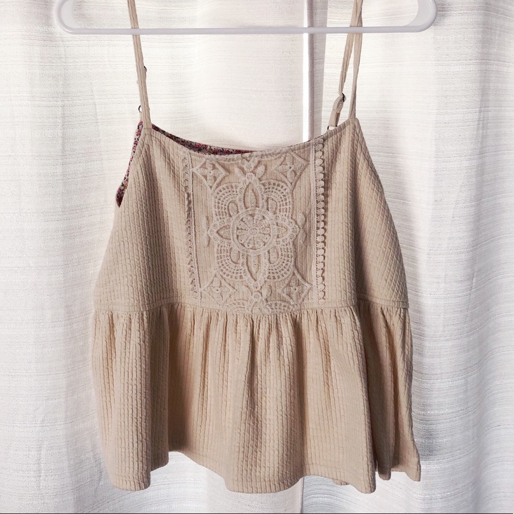 Anthropologie Lace Peplum Tank